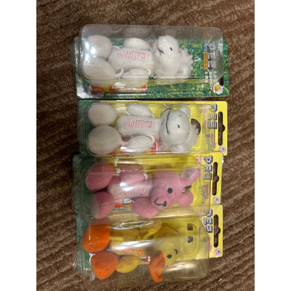 Lot of 4‎ PEZ Hippity Hoppity Candy Dispenser Duck, Bunny, 2x Lamb - NIB